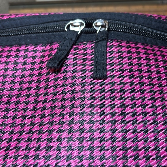 Caboodles Soft Fabric Makeup Hair Tools Case Pink Black Houndstooth w IPSY Bag - Picture 12 of 17